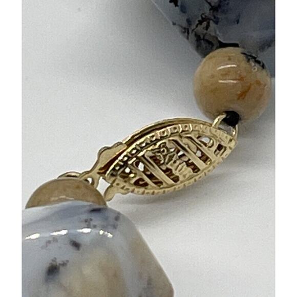 GSJ Signed 144 Grams Chunky Raw Agate Heavy 16" Necklace 14k Statement VTG - Picture 7 of 12